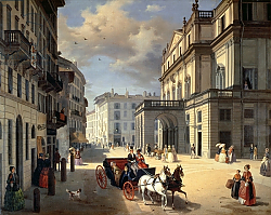 Постер Инганни Анжело Front of La Scala Theatre, 1852 Постер Инганни Анжело Front of La Scala Theatre, 1852