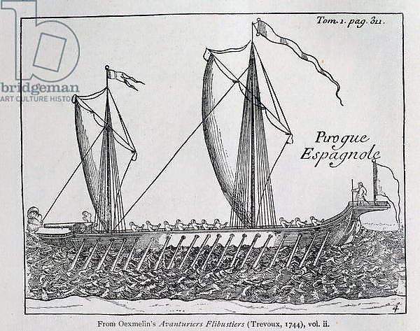'Spanish Ship', from Oexmelin's Buccaneer Adventurers, vol ii, Trevoux, 1744