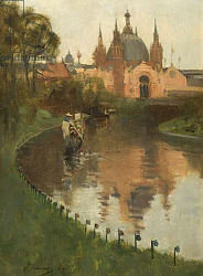 Постер Лавери Джон Kelvingrove, View from the River, 1888 Постер Лавери Джон Kelvingrove, View from the River, 1888