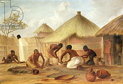 Постер Бэйнс Томас Manufacture of Sugar at Katipo - Making the panellas or pots to contain it, 1859 Постер Бэйнс Томас Manufacture of Sugar at Katipo - Making the panellas or pots to contain it, 1859