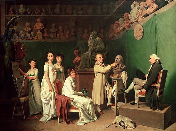 Jean Antoine Houdon Sculpting the Bust of Pierre Simon Marquis de Laplace