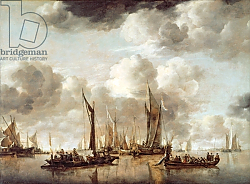 Постер Капель Ян A Dutch Yacht Firing a Salute as a Barge Pulls Away, 1650 Постер Капель Ян A Dutch Yacht Firing a Salute as a Barge Pulls Away, 1650