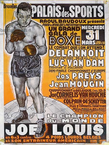 Poster advertising the boxing match between the Belgian Champion, Delannoit and the Dutch champion, Luc Van Dam