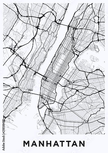 Светлая карта Манхеттена