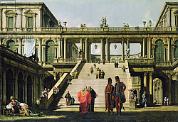 Постер Беллотто Бернардо Ideal Landscape with Palace Steps, 1762 Постер Беллотто Бернардо Ideal Landscape with Palace Steps, 1762