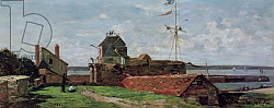 Постер Буден Эжен (Eugene Boudin) The Francois Ier Tower at le Havre, 1852 Постер Буден Эжен (Eugene Boudin) The Francois Ier Tower at le Havre, 1852