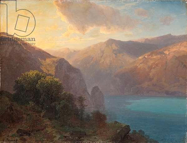 Près de Seelisberg: a view of Lac de Lucerne seen from the Seelisberg, Switzerland, 1862