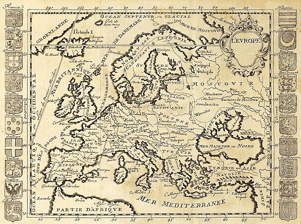 Карта Европы. Начало XVIII века