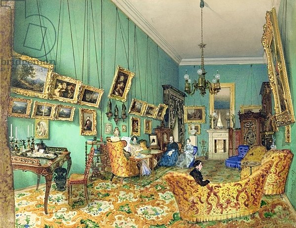 Interior of a living room, 1847