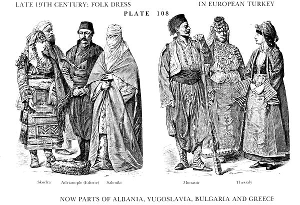 Fin XIXè Siècle, Habits traditionnels en Albanie, Yougoslavie, Bulgarie et Greece, Late 19Th Century 2