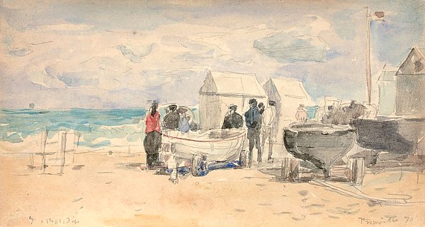 Каноэ на пляже в Трувиле