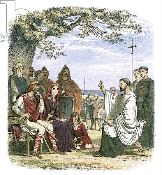 Augustine preaching before king Ethelbert