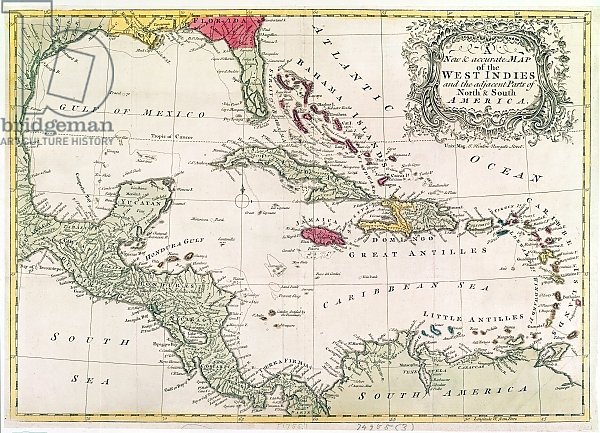 New and accurate map of the West Indies