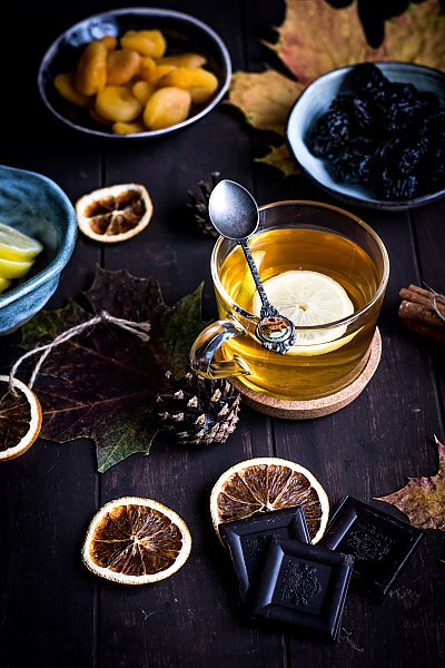 Постер Лимонный чай с горьким шоколадом