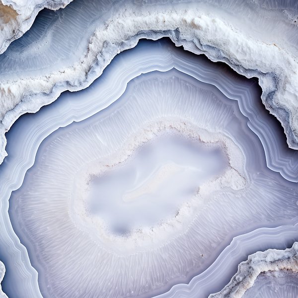 Geode of white agate stone 13