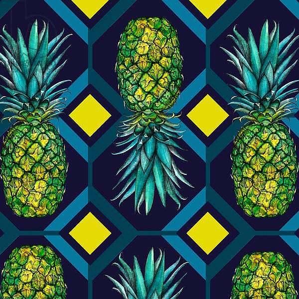 Pineapple geometric tile, 2018,