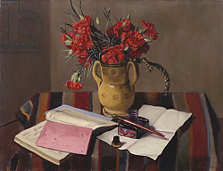 Постер Валлоттон Феликс Carnations and Account Books, 1925 Постер Валлоттон Феликс Carnations and Account Books, 1925