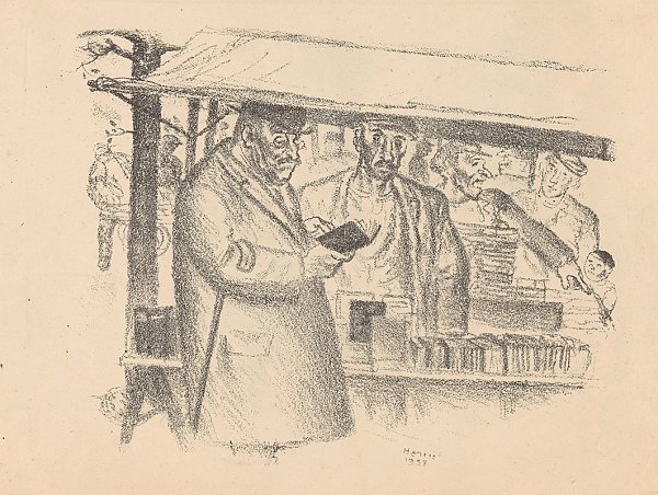 Boekenkraam op een markt