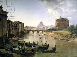 Постер Щедрин Сильвестр New Rome with the Castel Sant'Angelo, 1825 (oil on canvas Постер Щедрин Сильвестр New Rome with the Castel Sant'Angelo, 1825 (oil on canvas