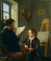 Постер Кауфманн Херманн Hermann Kauffmann and Georg Haeselich in Kauffmanns Munich Studio, 1830 Постер Кауфманн Херманн Hermann Kauffmann and Georg Haeselich in Kauffmanns Munich Studio, 1830