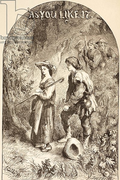 Illustration for As You Like It, from 'The Illustrated Library Shakespeare', published London 1890