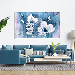 «Белые цветы» в интерьере гостиной в оливковых тонах