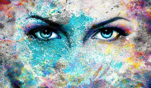 Постер Женские глаза с восточным орнаментом мандалы