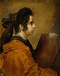 Постер Веласкес Диего (DiegoVelazquez) Portrait presumed to be Juana Pacheco as a Sibyl Постер Веласкес Диего (DiegoVelazquez) Portrait presumed to be Juana Pacheco as a Sibyl