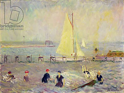Постер Глакенс Уильям Джеймс Seascape with Two Sailboats and Six Bathers Постер Глакенс Уильям Джеймс Seascape with Two Sailboats and Six Bathers