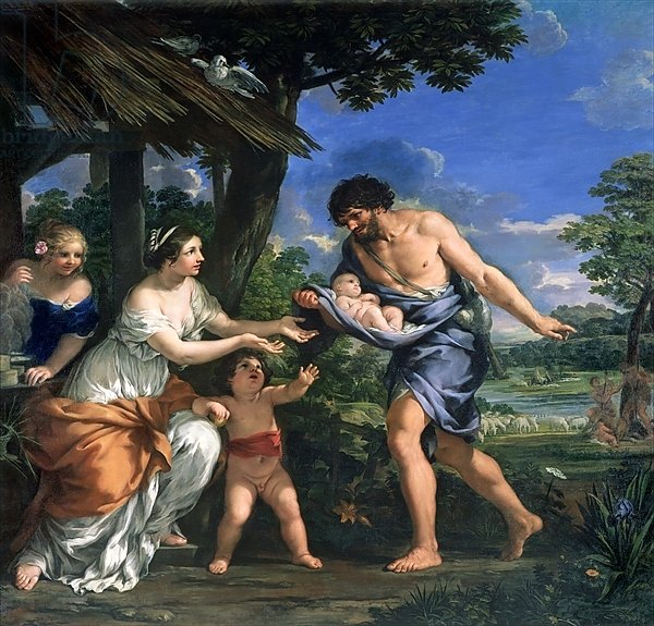 Faustulus entrusting Romulus and Remus to his wife Acca Larentia, c.1643