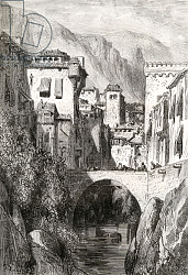 Постер Доре Гюстав The Banks of the Darro, Granada, illustration from 'Spanish Pictures' by the Rev. Samuel Manning Постер Доре Гюстав The Banks of the Darro, Granada, illustration from 'Spanish Pictures' by the Rev. Samuel Manning