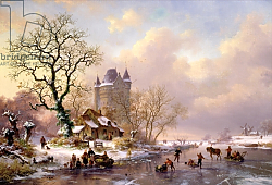 Постер Крузман Фредерик Winter Landscape with a Castle Постер Крузман Фредерик Winter Landscape with a Castle