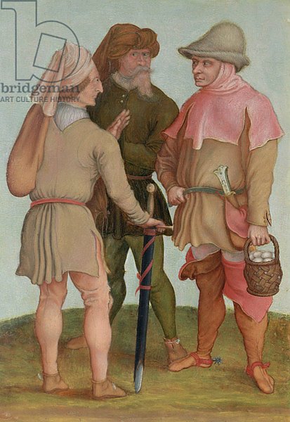 Three peasants, 16th or 17th century