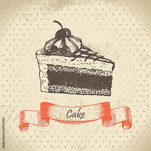 Иллюстрация с кусочком торта