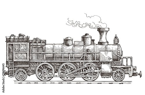 Иллюстрация с ретро поездом