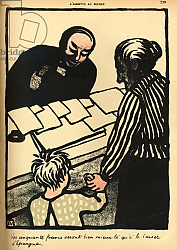 Постер Валлоттон Феликс A woman and child hand over their savings to the priest, 1902 Постер Валлоттон Феликс A woman and child hand over their savings to the priest, 1902