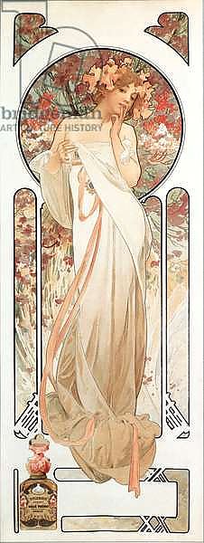 Advertising poster by Alphonse Mucha for the fragrance “Sylvanis essence” 1899 - Dim 21x61 cm Advertising poster by Alphonse Mucha for the perfume “” Sylvanis essence “” 1899 - Private collection