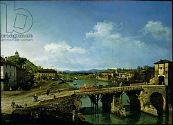 Постер View of an Old Bridge Over the River Po, Turin, 1745 Постер View of an Old Bridge Over the River Po, Turin, 1745