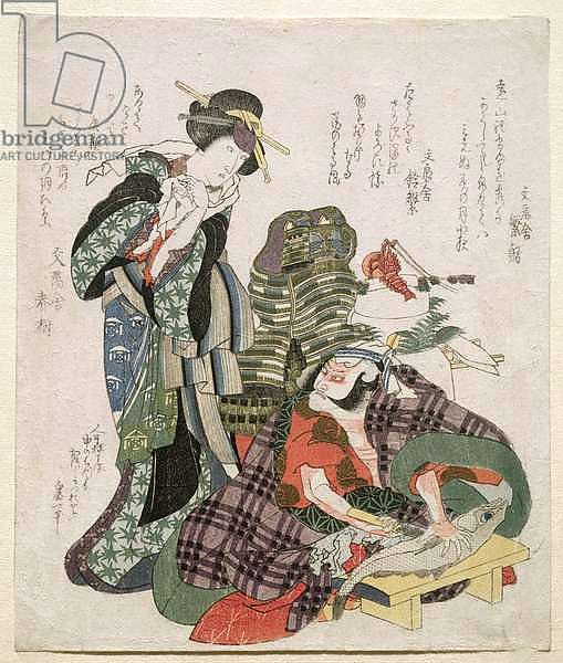Ichikawa Danjuro and Ichikawa Monnosuke as Jagekiyo and Iwai Kumesaburo, 1824