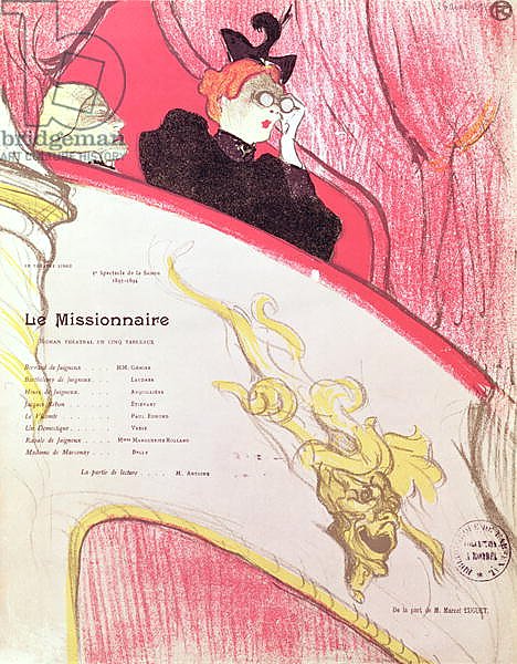 Cover of a programme for 'Le Missionaire' at the Theatre Libre, 1893-94