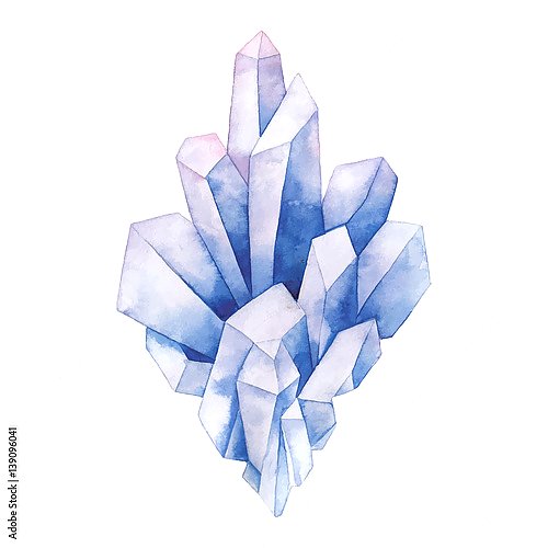 Акварельный голубой кристалл
