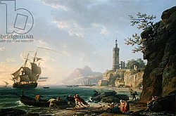 Постер Верне Клод A Coastal Mediterranean Landscape with a Dutch Merchantman in a Bay, 1769 Постер Верне Клод A Coastal Mediterranean Landscape with a Dutch Merchantman in a Bay, 1769