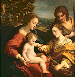 Постер Корреджо (Correggio) The Mystic Marriage of St. Catherine of Alexandria, c.1526-27 Постер Корреджо (Correggio) The Mystic Marriage of St. Catherine of Alexandria, c.1526-27