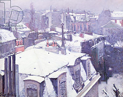 Постер Кайботт Гюстав (Gustave Caillebotte) View of Roofs or Roofs under Snow, 1878 Постер Кайботт Гюстав (Gustave Caillebotte) View of Roofs or Roofs under Snow, 1878