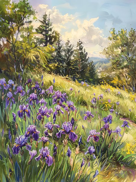 Постер Irises on the slope