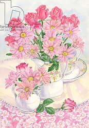 Постер Бентон Линда (совр) Roses and Chrysanthemums, 1996 Постер Бентон Линда (совр) Roses and Chrysanthemums, 1996