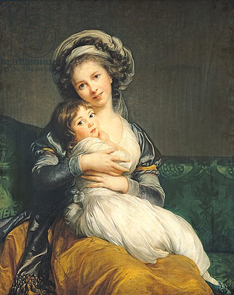 Self portrait in a Turban with her Child, 1786