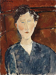 Постер Модильяни Амедео (Amedeo Modigliani) Portrait of a Woman in a Blue Blouse, c.1916 Постер Модильяни Амедео (Amedeo Modigliani) Portrait of a Woman in a Blue Blouse, c.1916