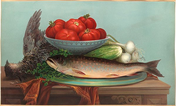 Trout, Grouse, Tomatoes