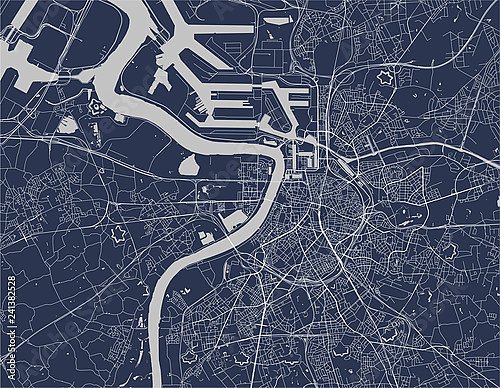 План города Антверпен, Бельгия, в синем цвете